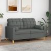 Throw Pillows 2 pcs Dark Gray √ò5.9"x19.7" Fabric