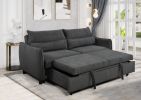 75 " 3 in 1 Convertible Sleeper Sofa Bed, Modern Fabric Loveseat Futon Sofa Couch w/Pullout Bed, Small Love Seat Lounge Sofa w/Reclining Backrest, Fur