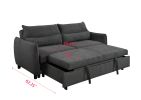 75 " 3 in 1 Convertible Sleeper Sofa Bed, Modern Fabric Loveseat Futon Sofa Couch w/Pullout Bed, Small Love Seat Lounge Sofa w/Reclining Backrest, Fur