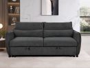 75 " 3 in 1 Convertible Sleeper Sofa Bed, Modern Fabric Loveseat Futon Sofa Couch w/Pullout Bed, Small Love Seat Lounge Sofa w/Reclining Backrest, Fur