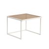 ON-TREND Modern Nested Coffee Table Set with High-low Combination Design, Brown Tempered Glass Cocktail Table with Metal Frame, Length Adjustable 2-Ti