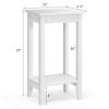 2-Tier Nightstand End Side Wooden Legs Table for Bedroom