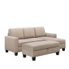 Reversible Sectional Couch with Storage Chaise L-Shaped Sofa for Apartment Sectional Set ,Sectional Sofa with Ottoman,Nailhead Textured Linen Fabric 3