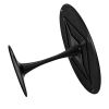 47.24"Modern Round Dining Table,Four Patchwork Tabletops with Black Color Solid Wood Grain Table Top,Metal Base Dining Table, End Table Leisure Coffee
