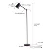 64 inch Black Architect Floor Lamp, Matte Metal Finish