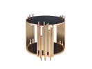 ACME Tanquin End Table in Gold & Black Glass 84492