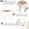 ON-TREND Modern Nested Coffee Table Set with High-low Combination Design, Brown Tempered Glass Cocktail Table with Metal Frame, Length Adjustable 2-Ti