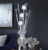 Ultra-Modern 1pc Table Lamp, LED Night Light Chrome Finish Metal Base Luxury Lamp Ornamental Style Filament Styled Flowers Living Room Lamp, Bedroom L