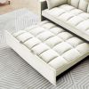 Sleeper Sofa Couch w/Pull Out Bed, 55" Modern Velvet Convertible Sleeper Sofa Bed, Small Love seat Sofa Bed w/Pillows & Side Pockets for Small Space,