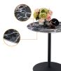 Circa 17.5" End Table with Black Marble Textured Top