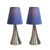 Valencia 2 Pack Mini Touch Table Lamp Set with Fabric Shades