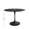 47.24"Modern Round Dining Table,Four Patchwork Tabletops with Black Color Solid Wood Grain Table Top,Metal Base Dining Table, End Table Leisure Coffee