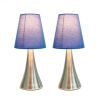 Valencia 2 Pack Mini Touch Table Lamp Set with Fabric Shades