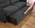 75 " 3 in 1 Convertible Sleeper Sofa Bed, Modern Fabric Loveseat Futon Sofa Couch w/Pullout Bed, Small Love Seat Lounge Sofa w/Reclining Backrest, Fur