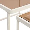 ON-TREND Modern Nested Coffee Table Set with High-low Combination Design, Brown Tempered Glass Cocktail Table with Metal Frame, Length Adjustable 2-Ti