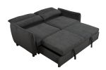 75 " 3 in 1 Convertible Sleeper Sofa Bed, Modern Fabric Loveseat Futon Sofa Couch w/Pullout Bed, Small Love Seat Lounge Sofa w/Reclining Backrest, Fur