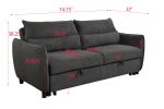 75 " 3 in 1 Convertible Sleeper Sofa Bed, Modern Fabric Loveseat Futon Sofa Couch w/Pullout Bed, Small Love Seat Lounge Sofa w/Reclining Backrest, Fur