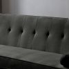 Mid-Century Velvet Chesterfield Sofa Couch, Modern Love Seats Sofa Furniture, Upholstered Button Tufted Couch with 2 Bolster Pillows for Living Room A