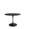 47.24"Modern Round Dining Table,Four Patchwork Tabletops with Black Color Solid Wood Grain Table Top,Metal Base Dining Table, End Table Leisure Coffee
