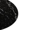 42.12"Modern Round Dining Table with Printed White Marble Table Top; Metal Base Dining Table;  End Table Leisure Coffee Table